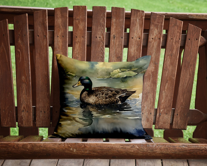 American Black Duck Throw Pillow - 14x14 Decorative Pillow – Art for Your Home & Patio