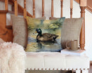 American Black Duck Throw Pillow - 14x14 Decorative Pillow – Art for Your Home & Patio