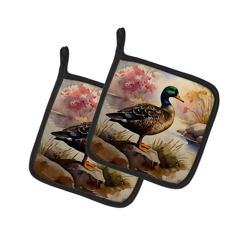 American Black Duck Pair of Pot Holders