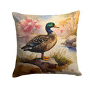 American Black Duck Throw Pillow - 14x14 Decorative Pillow – Art for Your Home & Patio