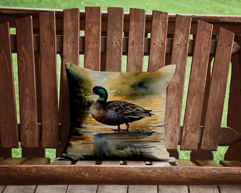 American Black Duck Throw Pillow - 14x14 Decorative Pillow – Art for Your Home & Patio