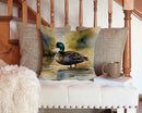 American Black Duck Throw Pillow - 14x14 Decorative Pillow – Art for Your Home & Patio