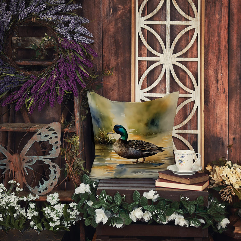 American Black Duck Throw Pillow - 14x14 Decorative Pillow – Art for Your Home & Patio
