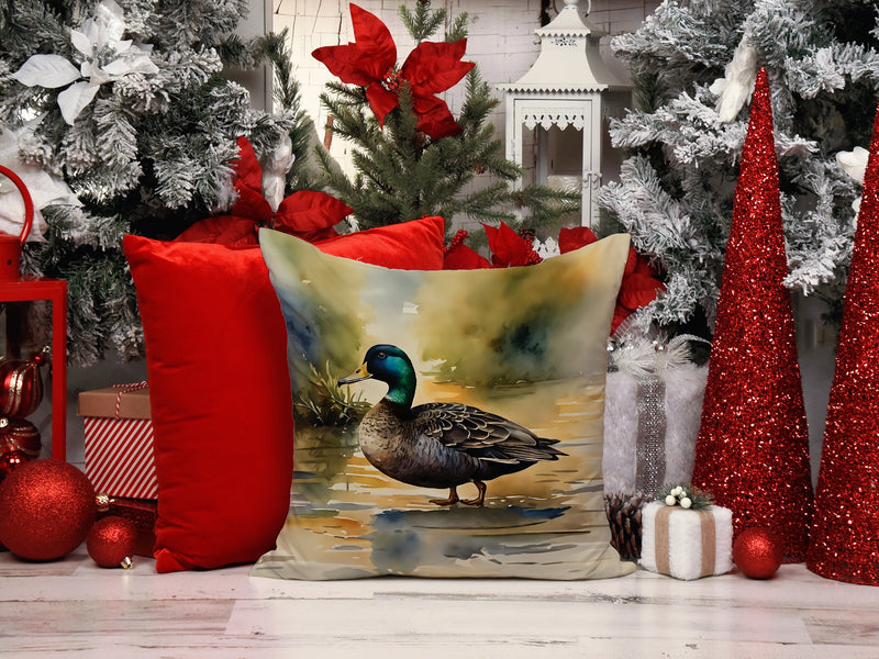 American Black Duck Throw Pillow - 14x14 Decorative Pillow – Art for Your Home & Patio