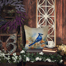 Blue Jay Throw Pillow - 14x14 Decorative Pillow – Art for Your Home & Patio