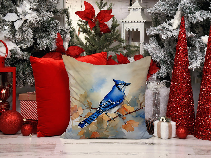 Blue Jay Throw Pillow - 14x14 Decorative Pillow – Art for Your Home & Patio