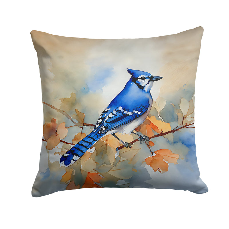 Blue Jay Throw Pillow - 14x14 Decorative Pillow – Art for Your Home & Patio