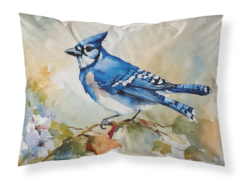 Blue Jay Standard Pillowcase – Artistic Decorative Front, White Back