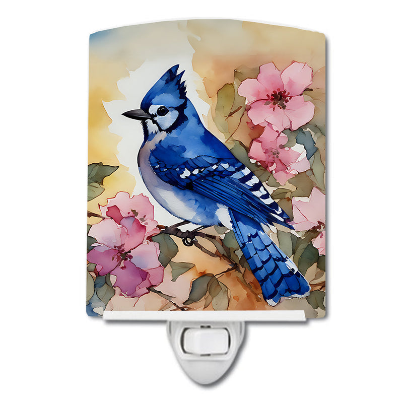 Blue Jay Ceramic Night Light