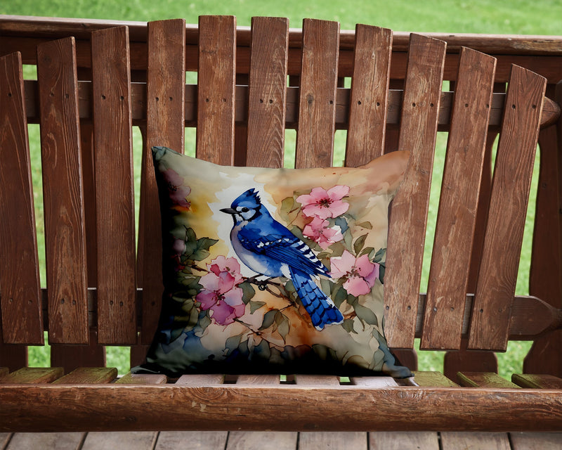 Blue Jay Throw Pillow - 14x14 Decorative Pillow – Art for Your Home & Patio