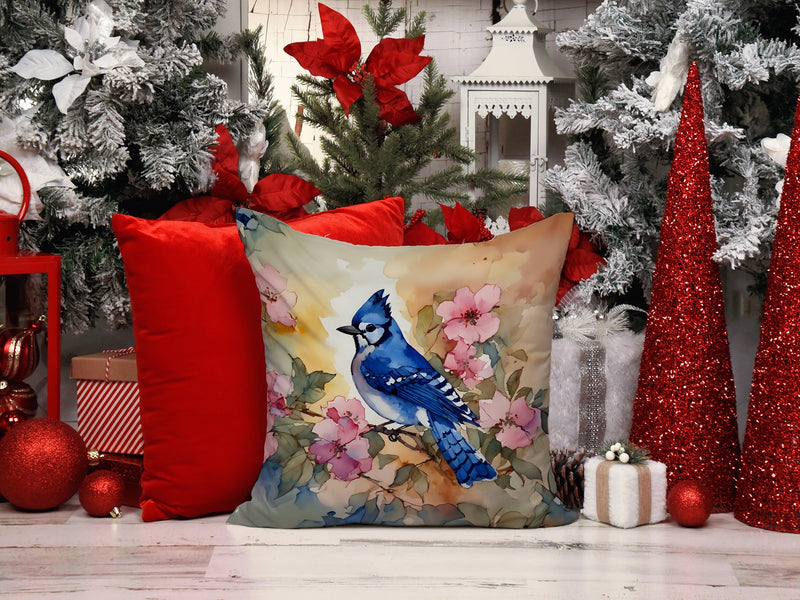 Blue Jay Throw Pillow - 14x14 Decorative Pillow – Art for Your Home & Patio