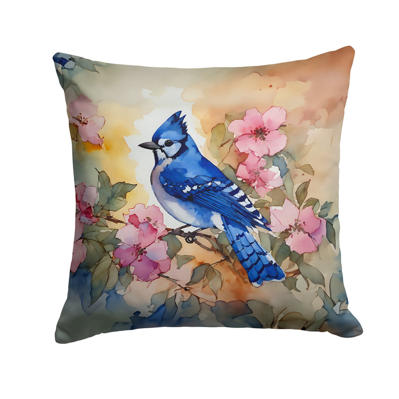 Blue Jay Throw Pillow - 14x14 Decorative Pillow – Art for Your Home & Patio