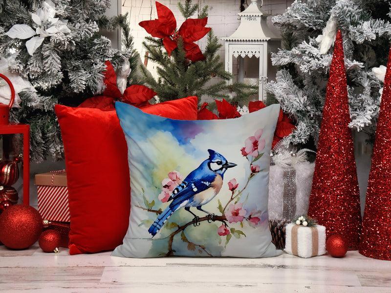 Blue Jay Throw Pillow - 14x14 Decorative Pillow – Art for Your Home & Patio