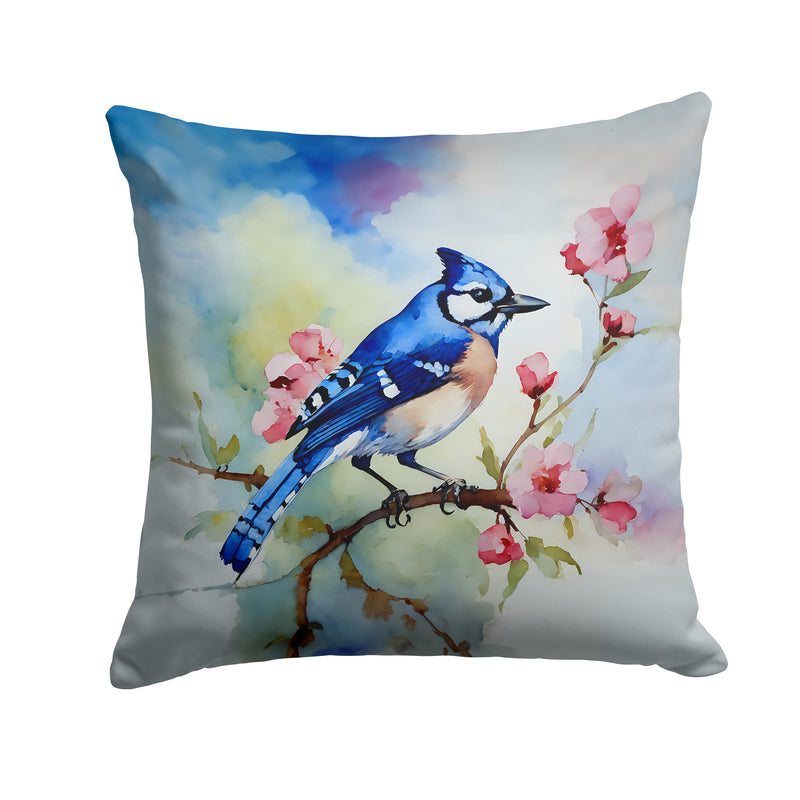 Blue Jay Throw Pillow - 14x14 Decorative Pillow – Art for Your Home & Patio