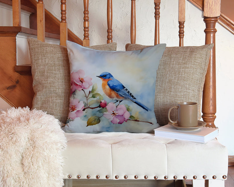 Bluebird Throw Pillow - 14x14 Decorative Pillow – Art for Your Home & Patio