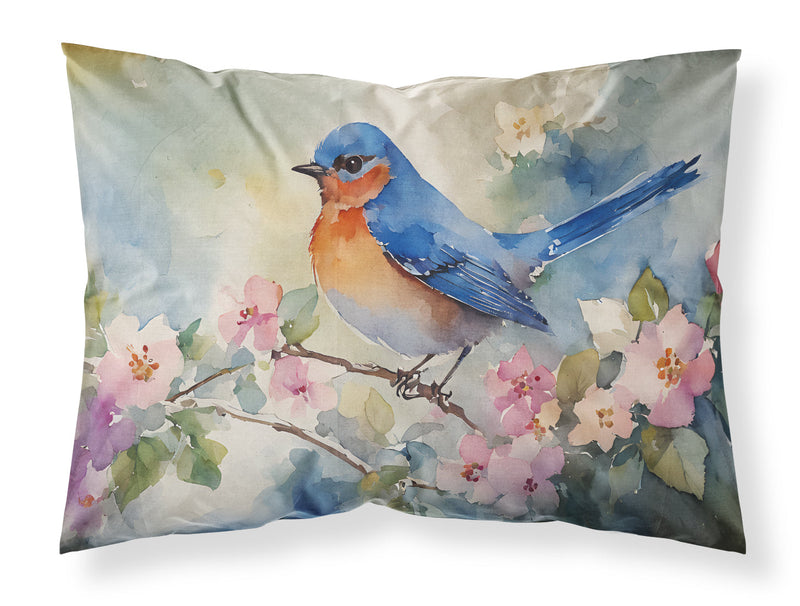 Bluebird Standard Pillowcase – Artistic Decorative Front, White Back