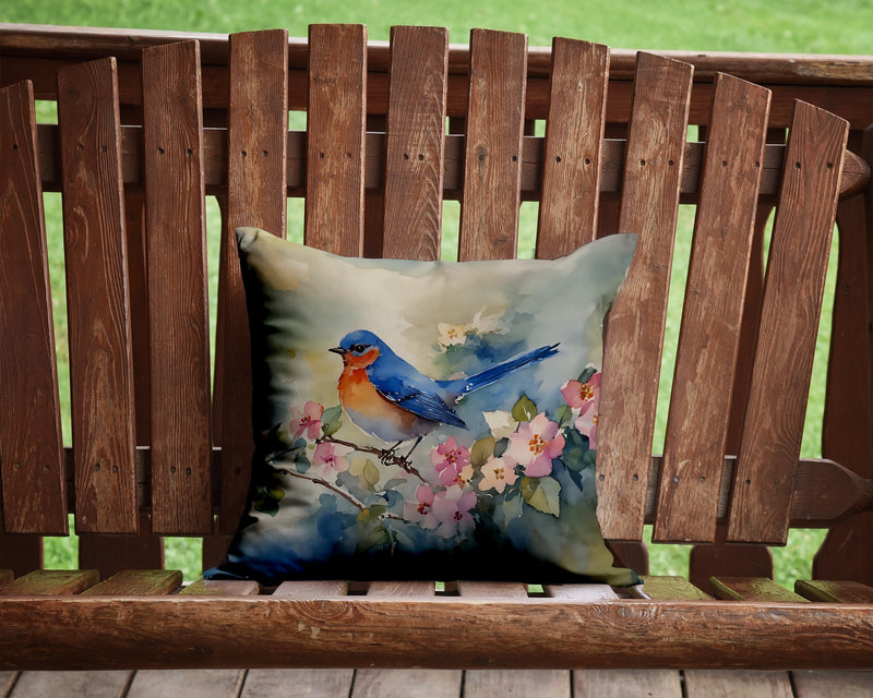 Bluebird Throw Pillow - 14x14 Decorative Pillow – Art for Your Home & Patio
