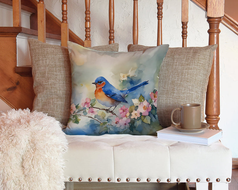 Bluebird Throw Pillow - 14x14 Decorative Pillow – Art for Your Home & Patio