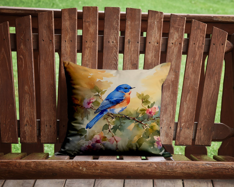 Bluebird Throw Pillow - 14x14 Decorative Pillow – Art for Your Home & Patio