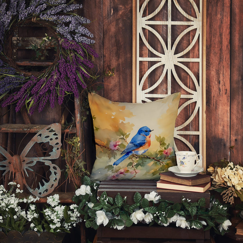 Bluebird Throw Pillow - 14x14 Decorative Pillow – Art for Your Home & Patio