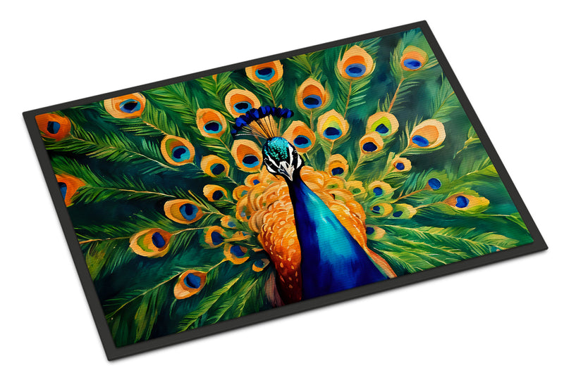 Peacock Doormat - 18X27 Indoor / Outdoor Rug | Made in USA