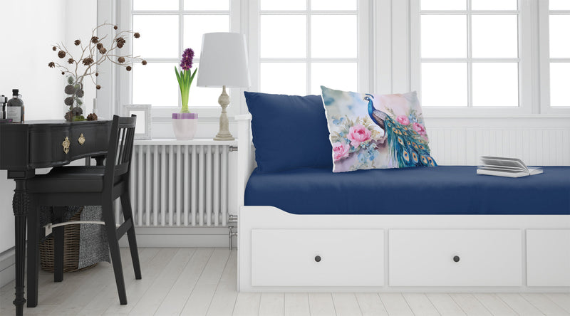 Peacock Standard Pillowcase – Artistic Decorative Front, White Back