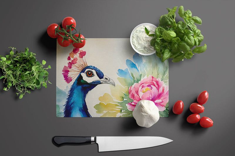 Peacock Glass Cutting Board