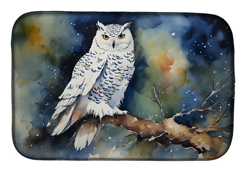 Snowy Owl Dish Drying Mat