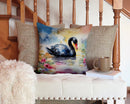 Black Swan Throw Pillow - 14x14 Decorative Pillow – Art for Your Home & Patio