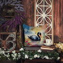 Black Swan Throw Pillow - 14x14 Decorative Pillow – Art for Your Home & Patio