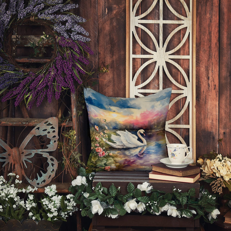 Swan Throw Pillow - 14x14 Decorative Pillow – Art for Your Home & Patio