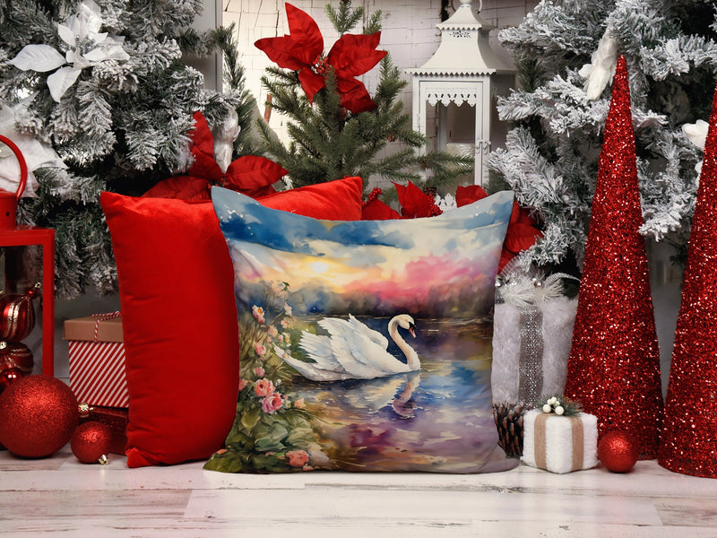 Swan Throw Pillow - 14x14 Decorative Pillow – Art for Your Home & Patio