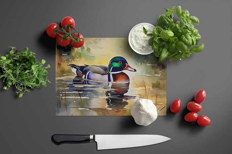 Wood Duck Glass Cutting Board