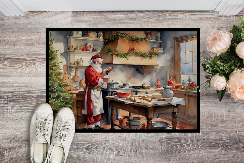 Cookies with Santa Claus Doormat - 18X27 Indoor / Outdoor Rug | Made in USA