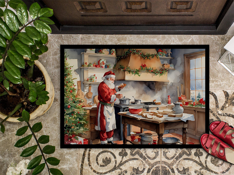 Cookies with Santa Claus Doormat - 18X27 Indoor / Outdoor Rug | Made in USA