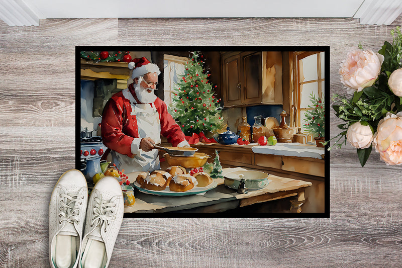 Cookies with Santa Claus Weihnachtsmann Doormat - 18X27 Indoor / Outdoor Rug | Made in USA