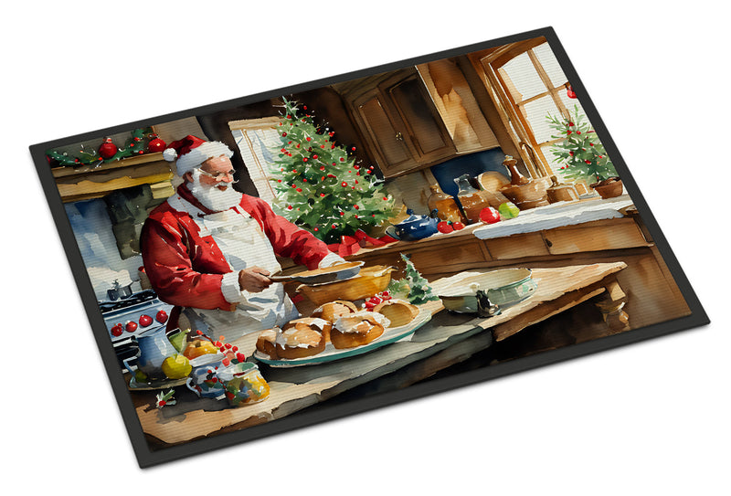 Cookies with Santa Claus Weihnachtsmann Doormat - 18X27 Indoor / Outdoor Rug | Made in USA