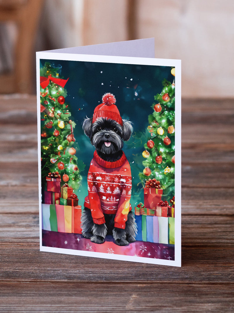 Affenpinscher Christmas Greeting Cards Pack of 8