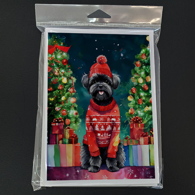 Affenpinscher Christmas Greeting Cards Pack of 8