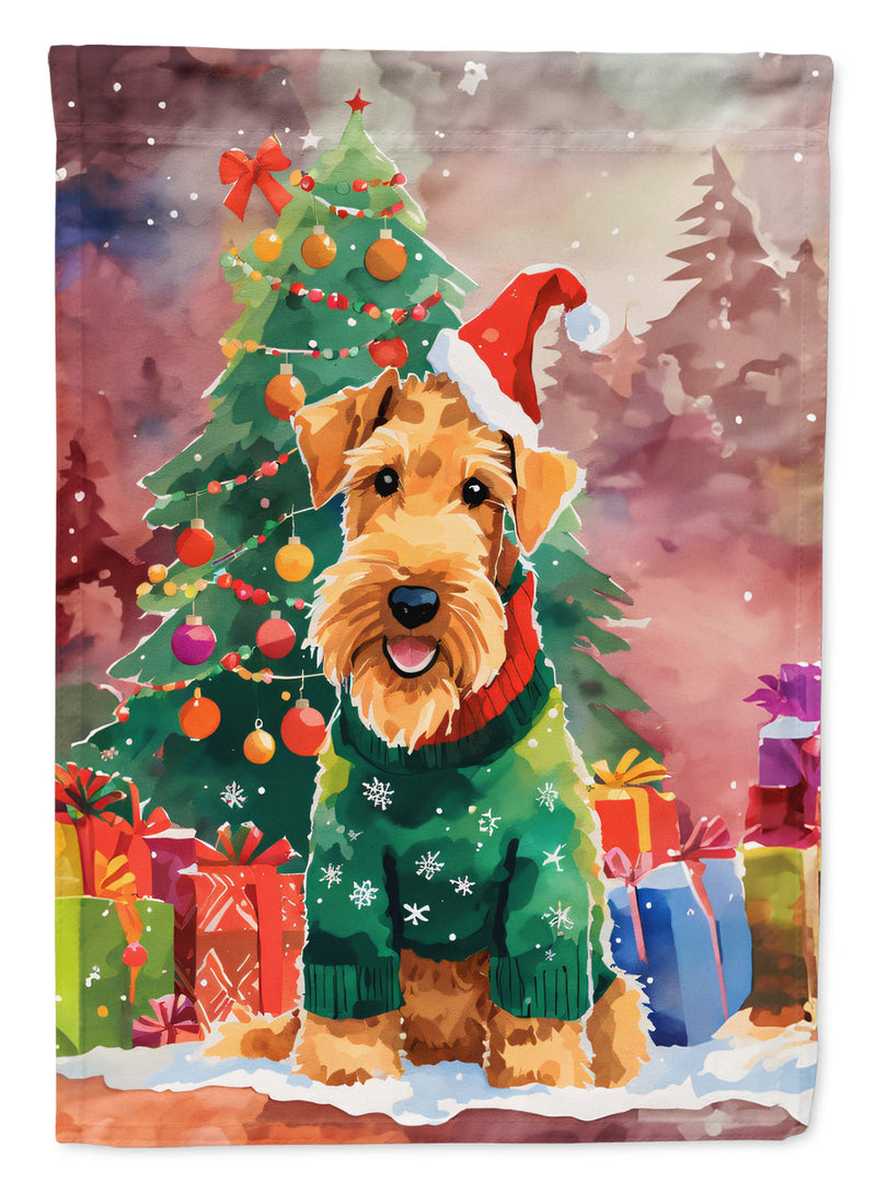 Airedale Terrier Christmas House Flag