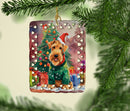 Airedale Terrier Christmas Porcelain Ornament