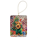 Airedale Terrier Christmas Porcelain Ornament