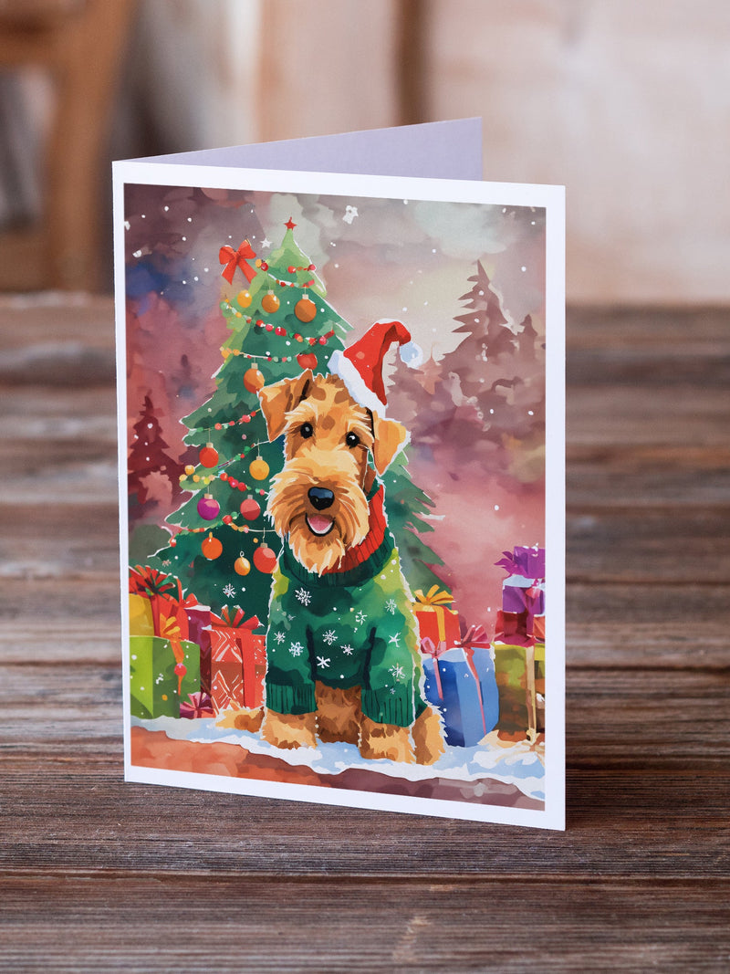 Airedale Terrier Christmas Greeting Cards Pack of 8