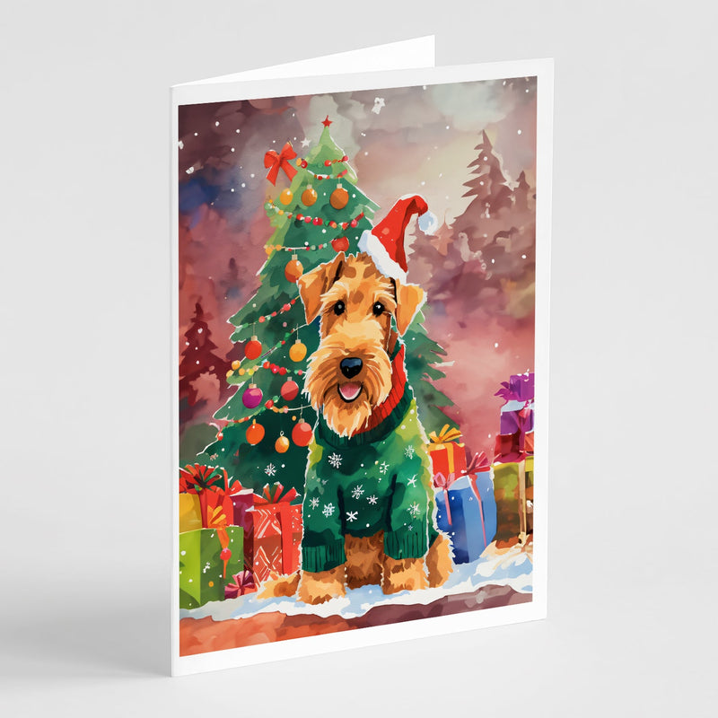 Airedale Terrier Christmas Greeting Cards Pack of 8