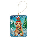 Airedale Terrier Christmas Porcelain Ornament