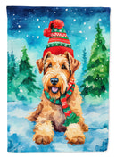 Airedale Terrier Christmas Garden Flag – Cozy Dog Holiday Decor with Tree & Presents