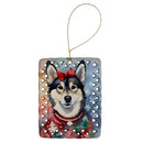 Alaskan Klee Kai Christmas Porcelain Ornament