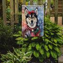 Alaskan Klee Kai Christmas Garden Flag – Cozy Dog Holiday Decor with Tree & Presents