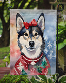 Alaskan Klee Kai Christmas Garden Flag – Cozy Dog Holiday Decor with Tree & Presents