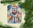 Alaskan Malamute Christmas Porcelain Ornament